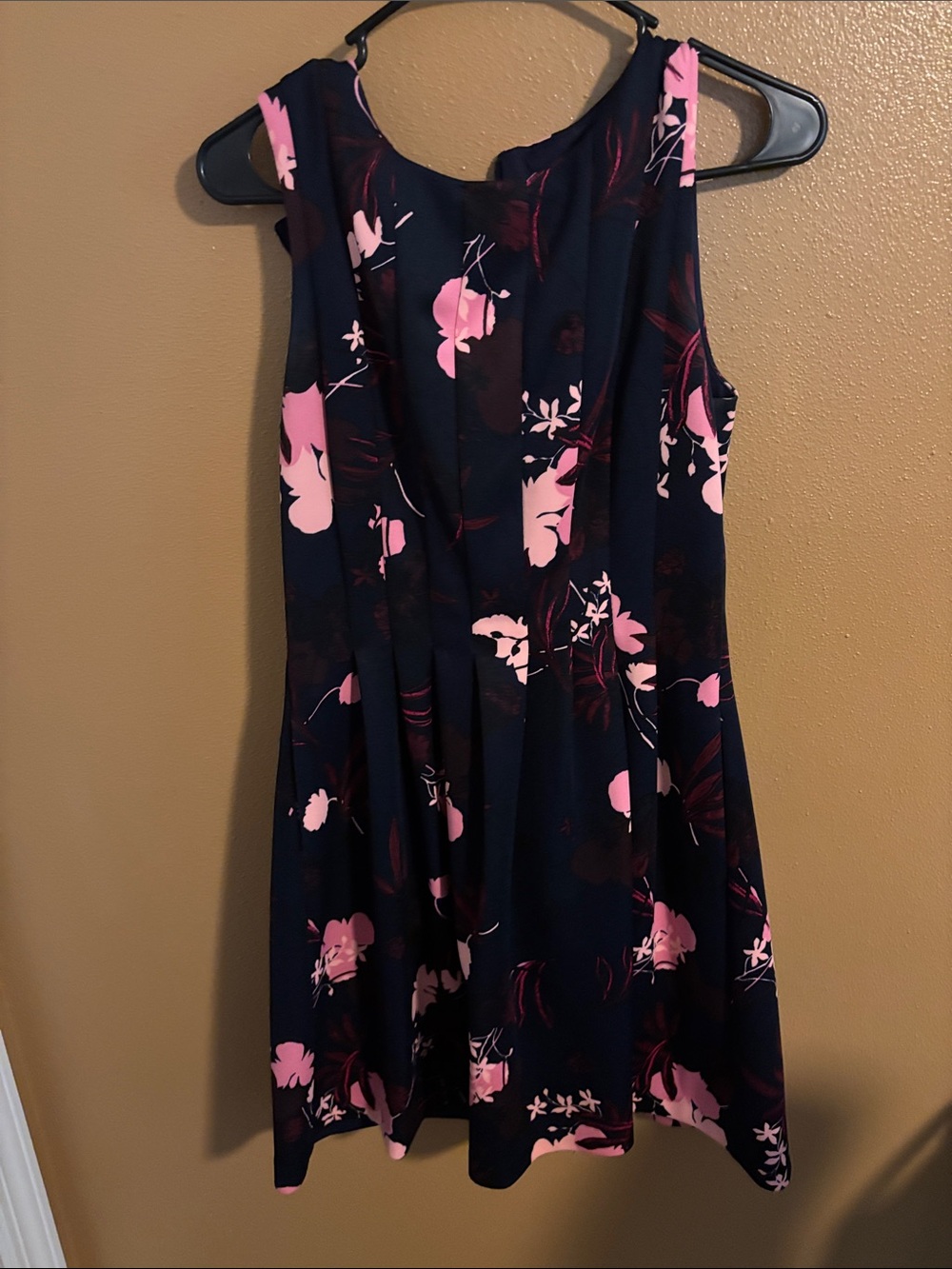 Vince Camuto Navy Midi Dress with Pink Floral Print